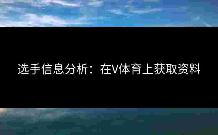 选手信息分析：在V体育上获取资料